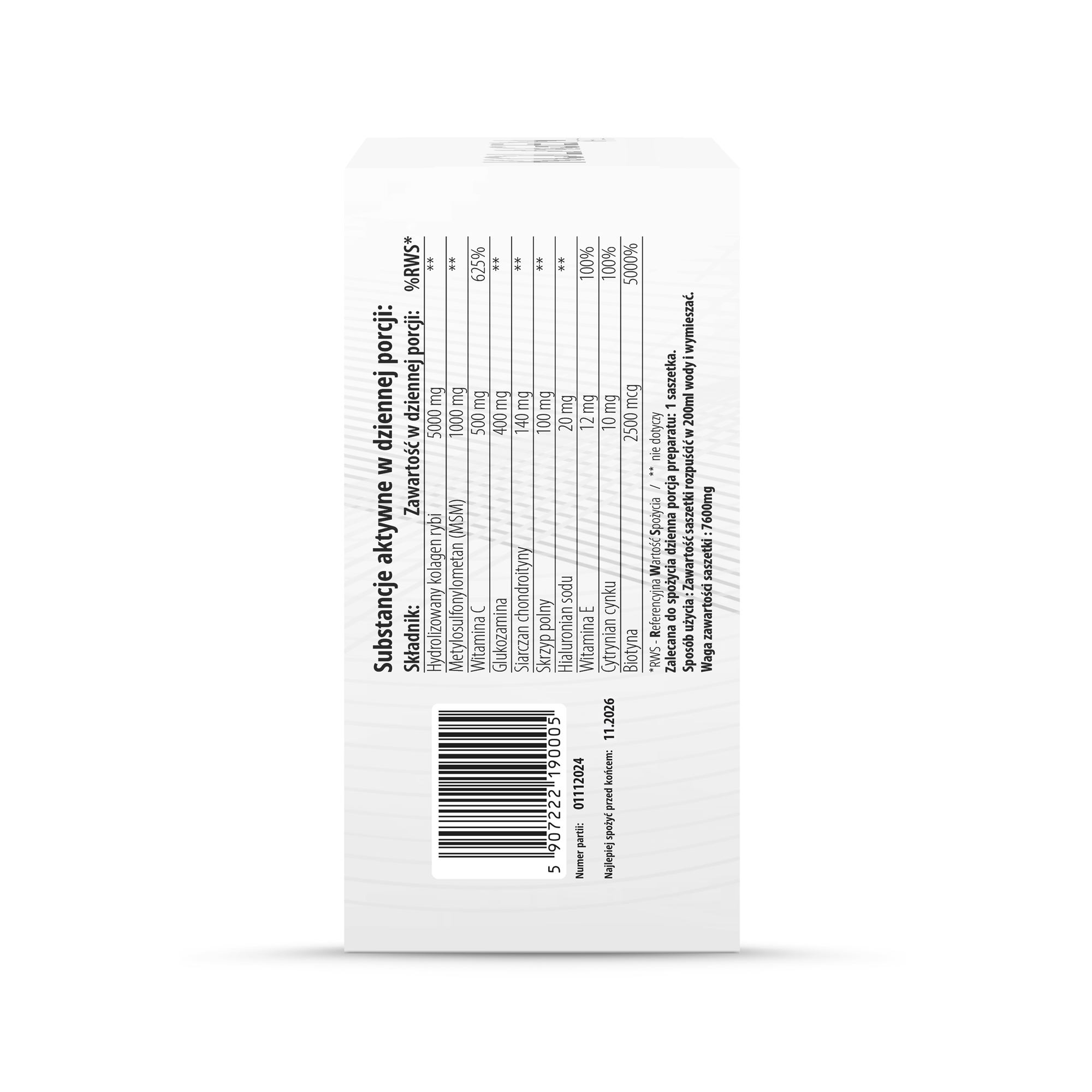 Kolagen Pro naturalny, rybi. Stawy, włosy i paznokcie (30 saszetek, malinowy) - obrazek 2