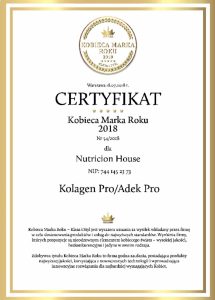 certyfikat Kobieca Marka Roku