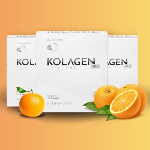 3 x Kolagen Pro naturalny, rybi. Stawy, włosy i paznokcie (3x30 saszetek, pomarańczowy)
