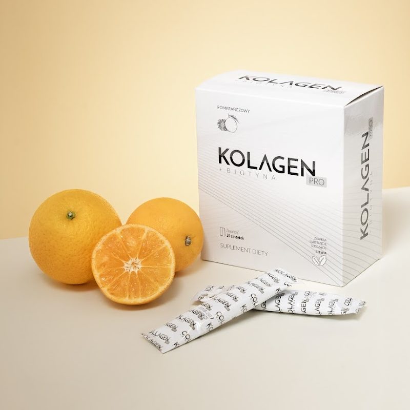 Kolagen Pro naturalny, rybi. Stawy, włosy i paznokcie (30 saszetek, pomarańczowy).