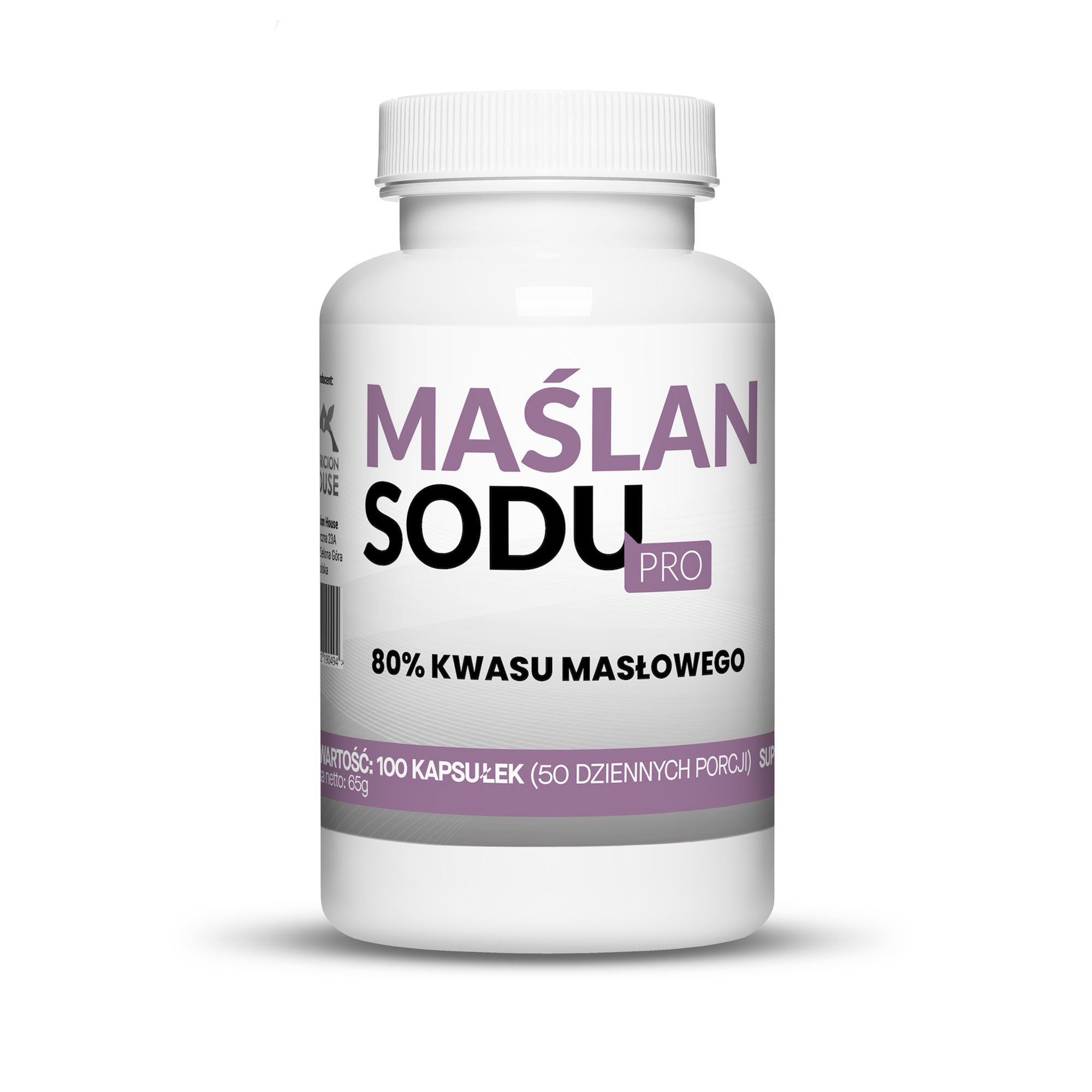 Maślan Sodu 80% 1000mg Kwas Masłowy 800mg 100 Vegekapsułek Megaporcja - obrazek 2