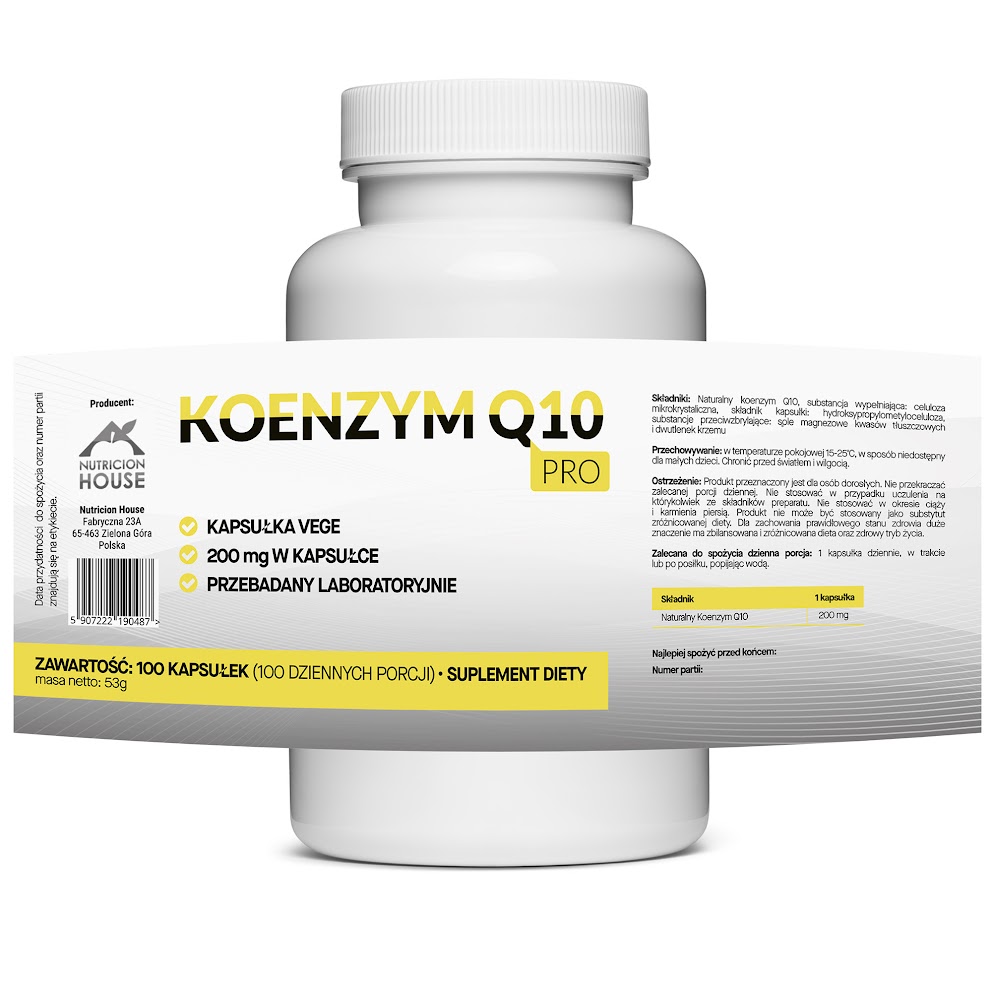 Naturalny Koenzym Q10 Aż 200mg 100 Vegekapsułek Megaporcja Najmocniejszy - obrazek 2