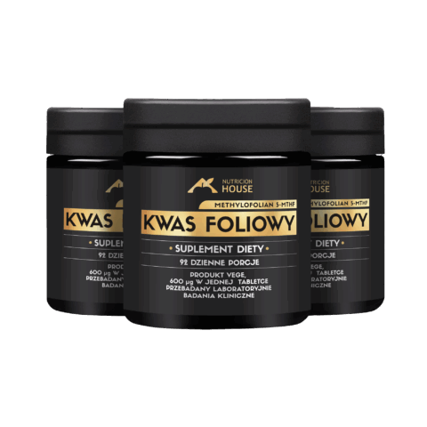 3x Kwas Foliowy MethyloFolian 5-MTHF aż 600mcg 150 tabletek Najlepsza Forma!