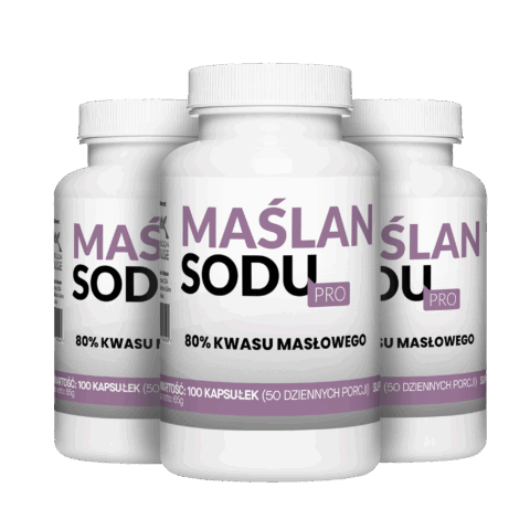 3x Maślan Sodu 80% 1000mg Kwas Masłowy 800mg 100 Vegekapsułek Megaporcja