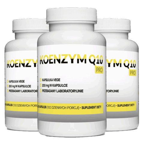 3x Naturalny Koenzym Q10 AŻ 200mg 100 Vegekapsułek Megaporcja Najmocniejszy