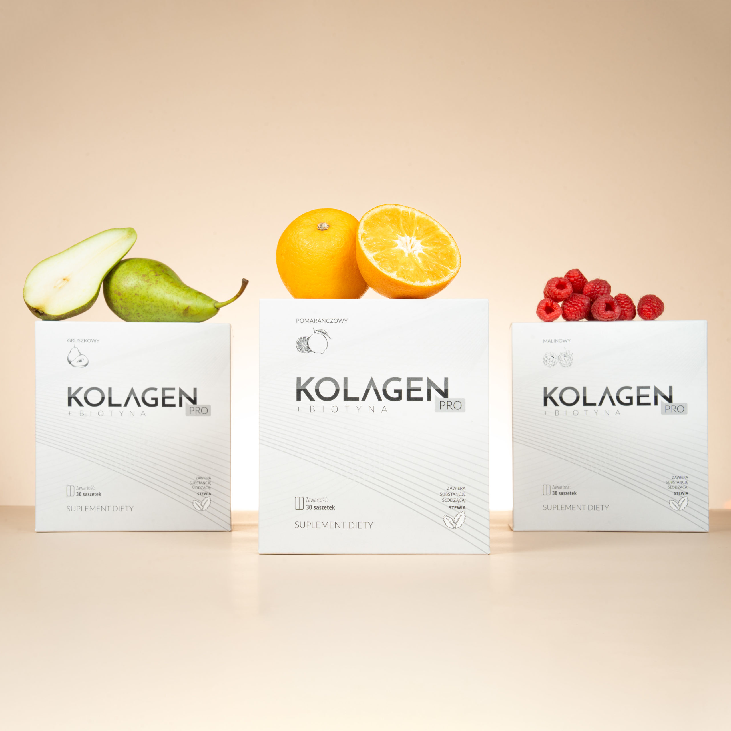 3 x Kolagen Pro naturalny, rybi. Stawy, włosy i paznokcie (3x30 saszetek, MIX 3 smaków)
