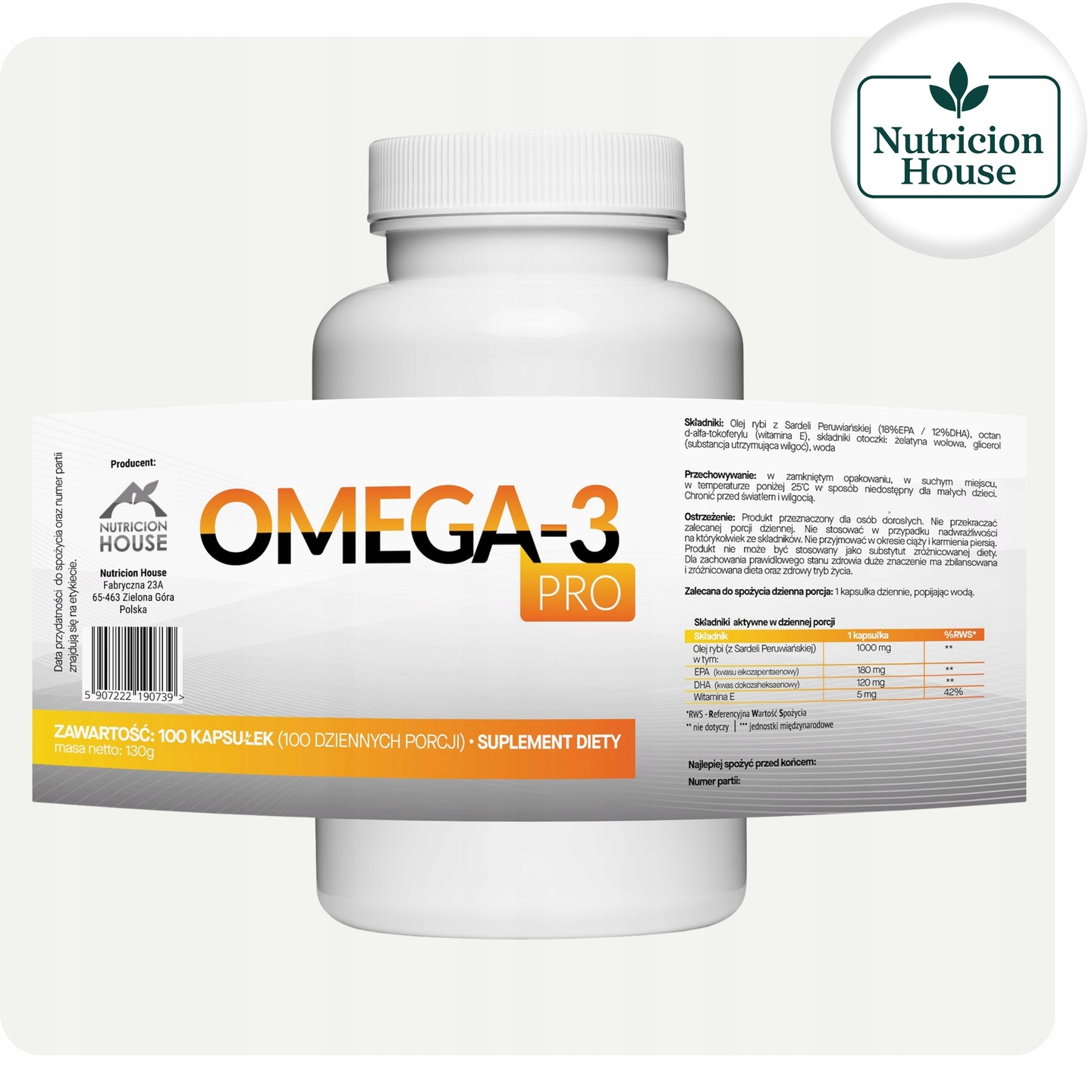 Omega 3 100 kaps Kwasy Tłuszczowe EPA DHA Olej Rybi 1000 mg - obrazek 2